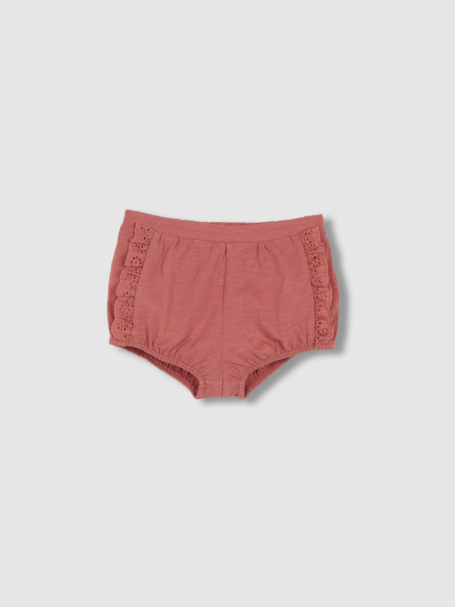 Pantalon Bombacho De Punto Con Tira Coral Claro