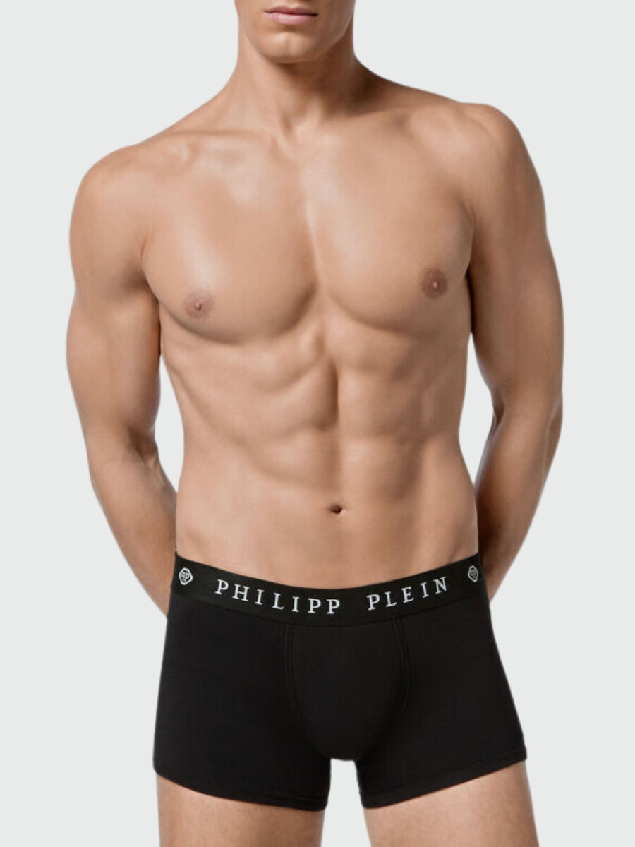 PHILIPP PLEIN - bóxer negro con diseño de calavera - Negro 