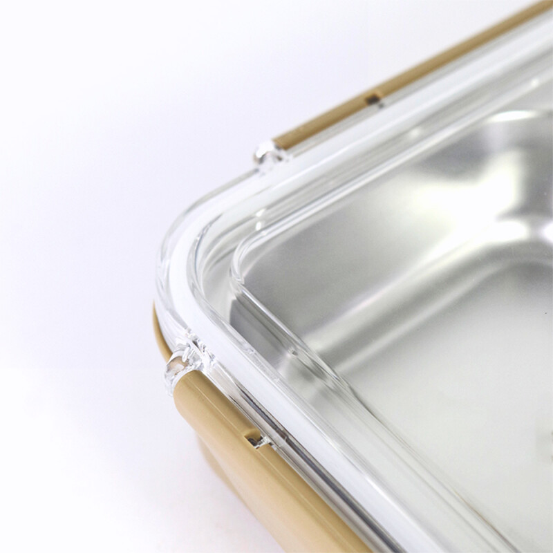 TUPPER INOX/BEIGE C/DIVISIONES 23X7X6CM Unica