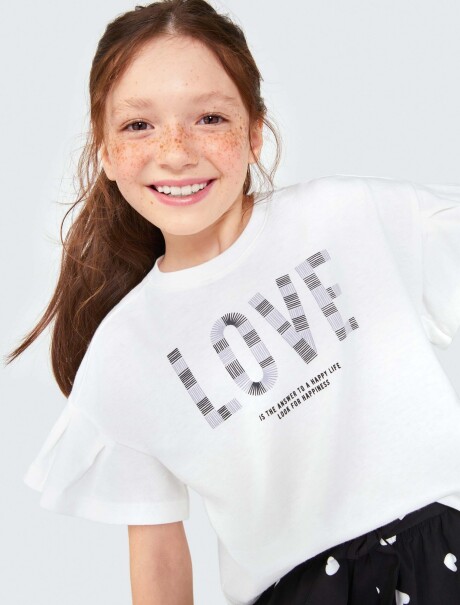 CONJUNTO INFANTIL CON VOLADOS BLANCO