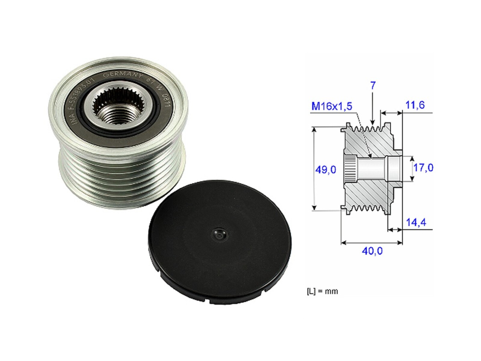 Polea Alternador Marcha Libre Alt BMW X5 3.0 Si (E70) 06-13 