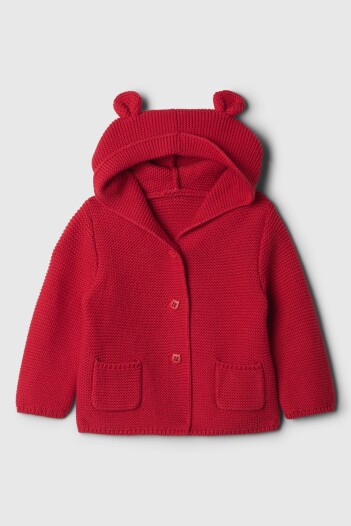 Saco Garter Con Botones Y Capucha Ebé Modern Red