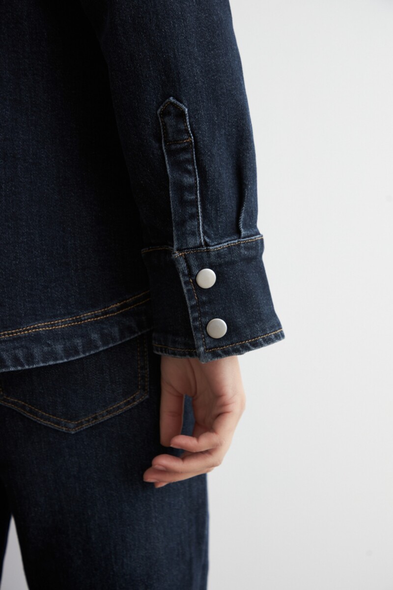 Camisa de jean jean oscuro