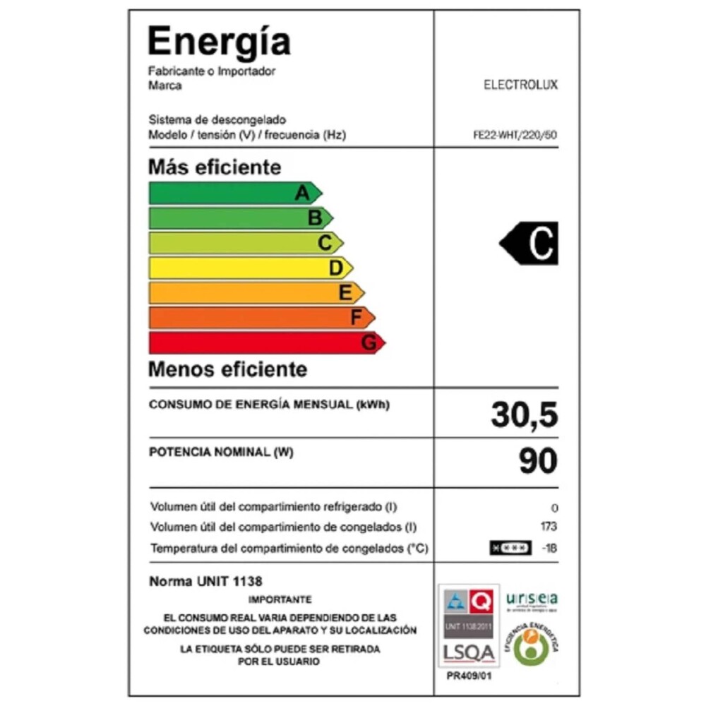 FREEZER VERTICAL FRÍO HUMEDO ELECTROLUX 215-LITROS BLANCO FE22 215L