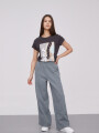 Pantalon Liston Gris Melange Medio