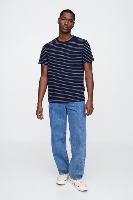 Remera A Rayas Hombre Navy Uniform