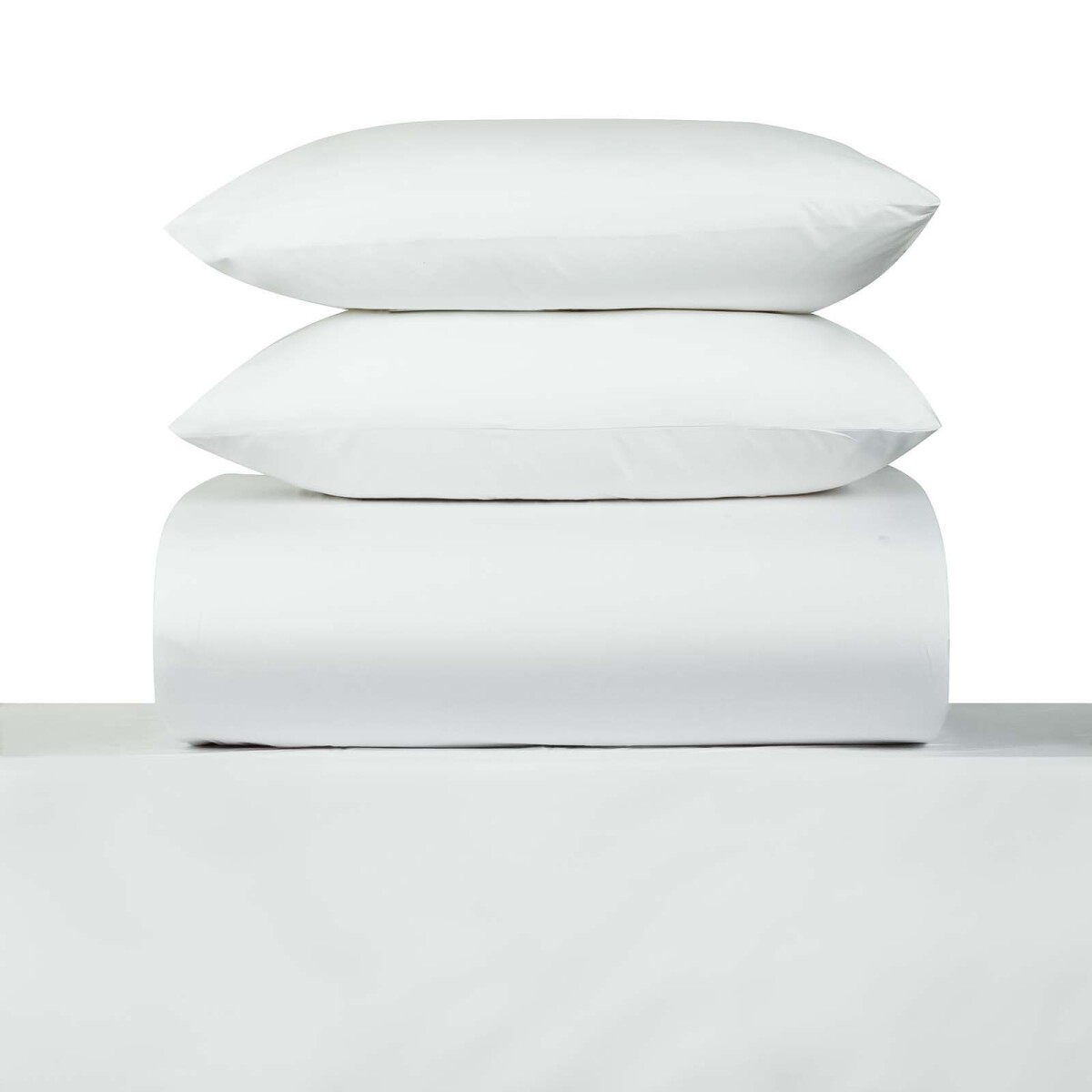 JUEGO DE SÁBANAS - 1 1/2 PLAZA ALGODON BLANCO COTTON BASIC 180 HILOS 