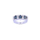 Anillo oro 18k blanco con zafiros navette y brillantes. Anillo oro 18k blanco con zafiros navette y brillantes.