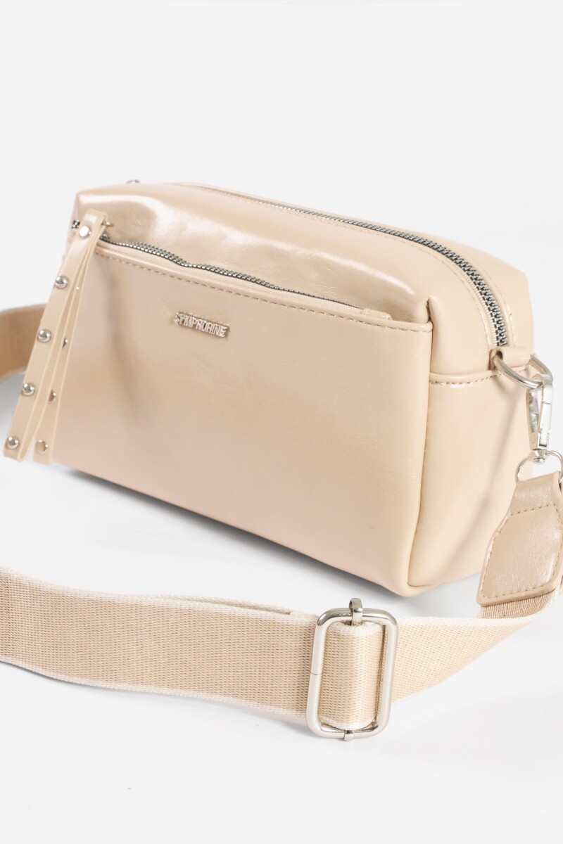 Bandolera basic con cierres beige
