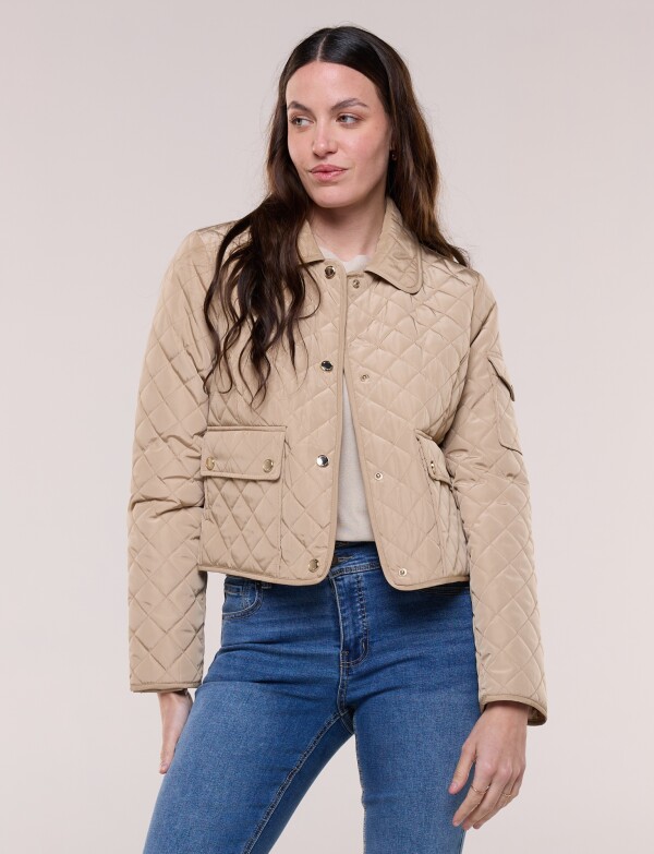 Campera Capitoneada Corta BEIGE