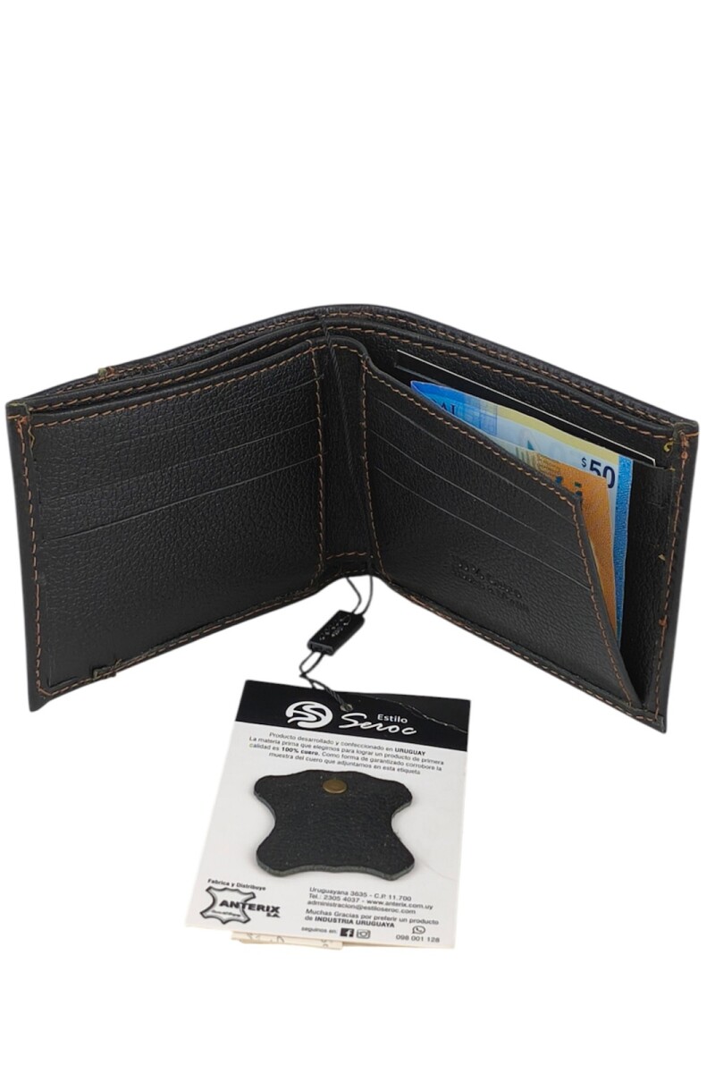 Billetera con triple tarjetero Negro