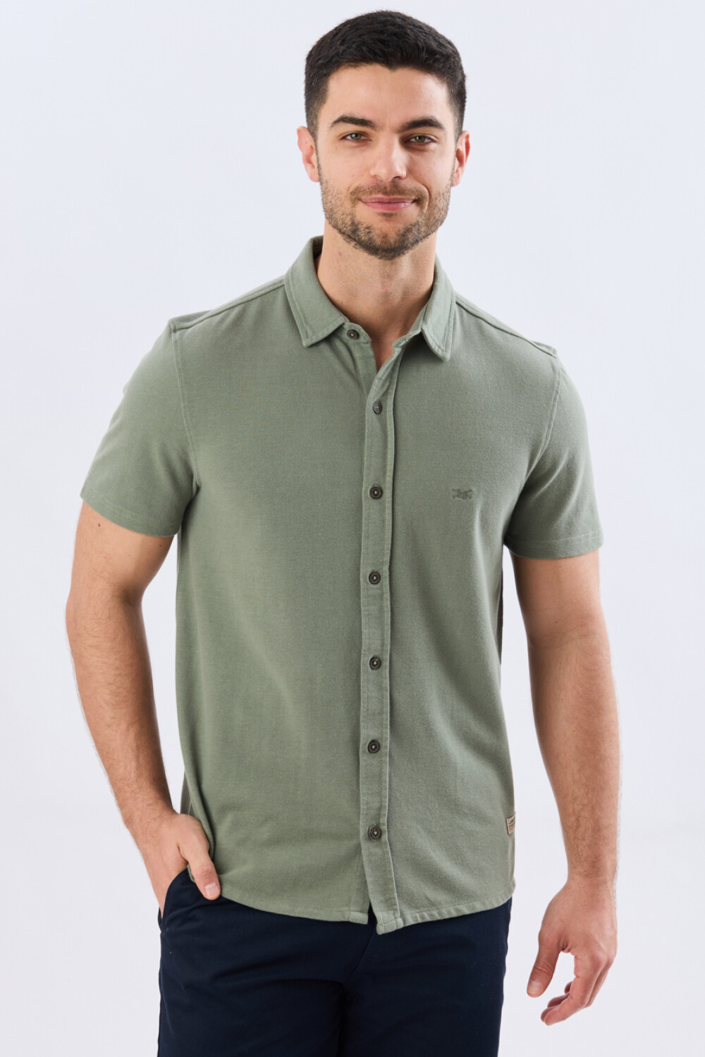 CAMISA PIQUÉ LISA Verde Claro