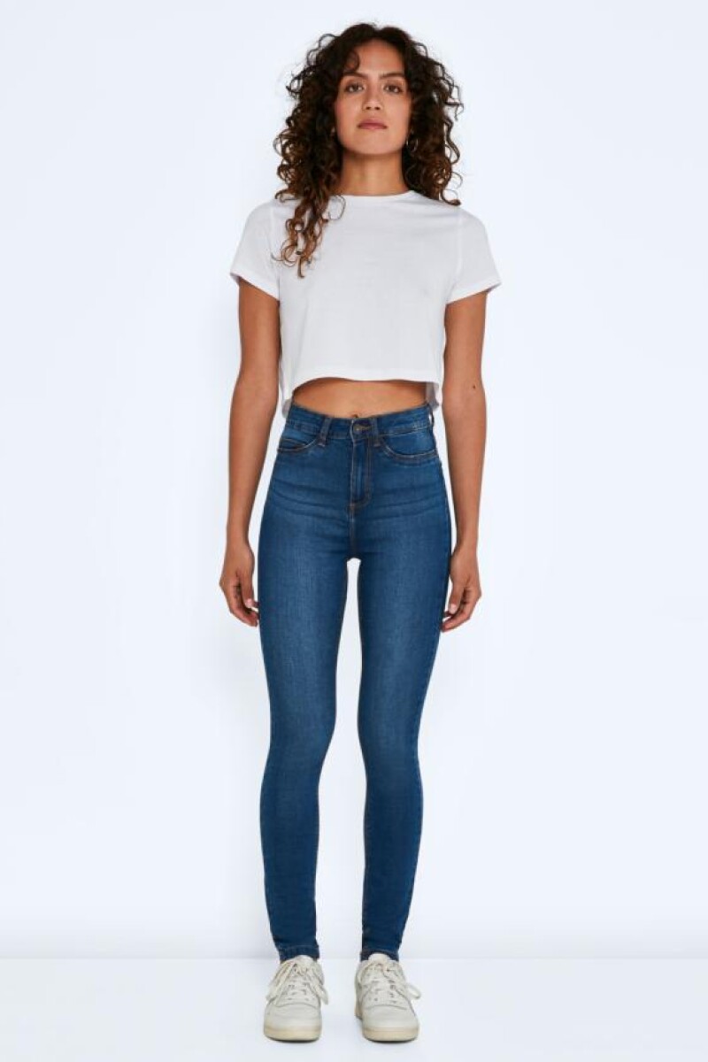 Jeans CALLIE. Tiro alto, skinny fit Medium Blue Denim