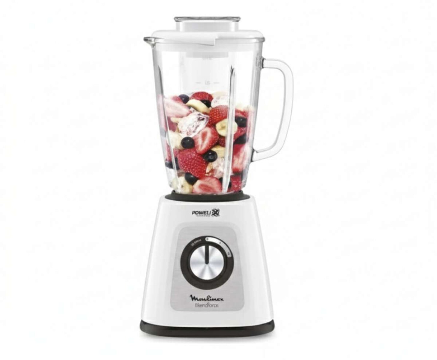 Licuadora Moulinex Blendforce Jarra Vidrio + Vaso 800W - Color Blanco 