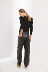 Pantalón Avery en Cuero Negro