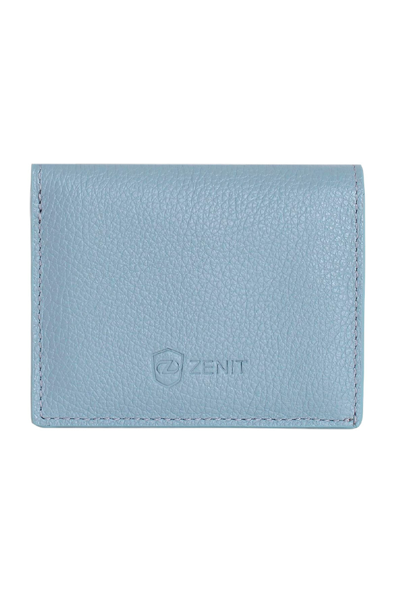 BILLETERA CORTA CUERO CELESTE 