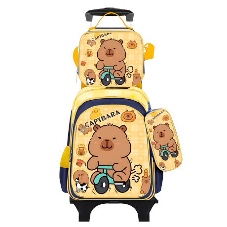 SetX3 Mochila Capibara Carrito Infantil Escolar SetX3 Mochila Capibara Carrito Infantil Escolar