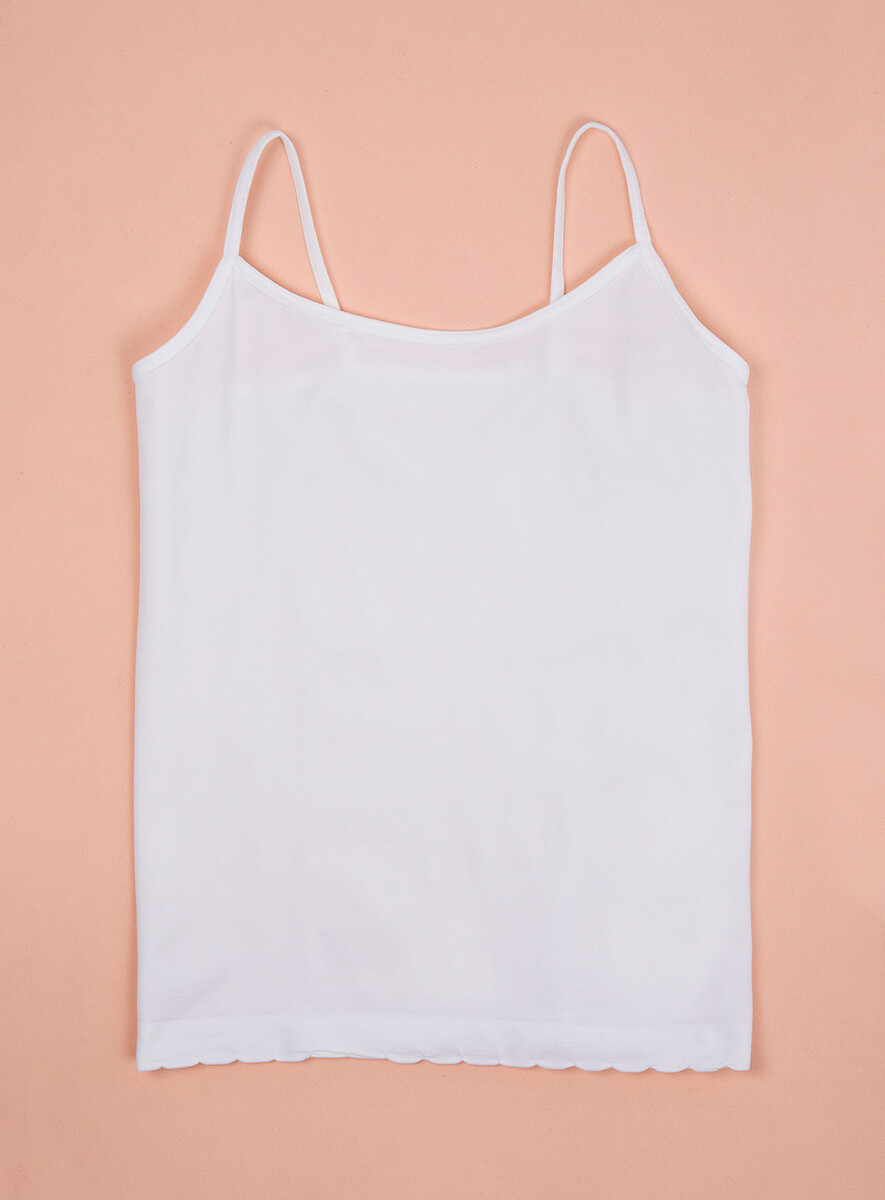 Camiseta bretel fino teens - Blanco 