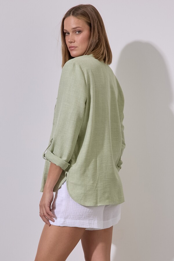 Blusa Bolsillos VERDE