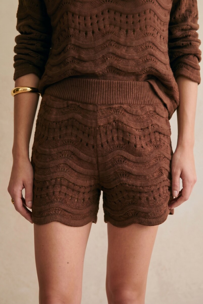 Short Tejido Texturado - Chocolate 