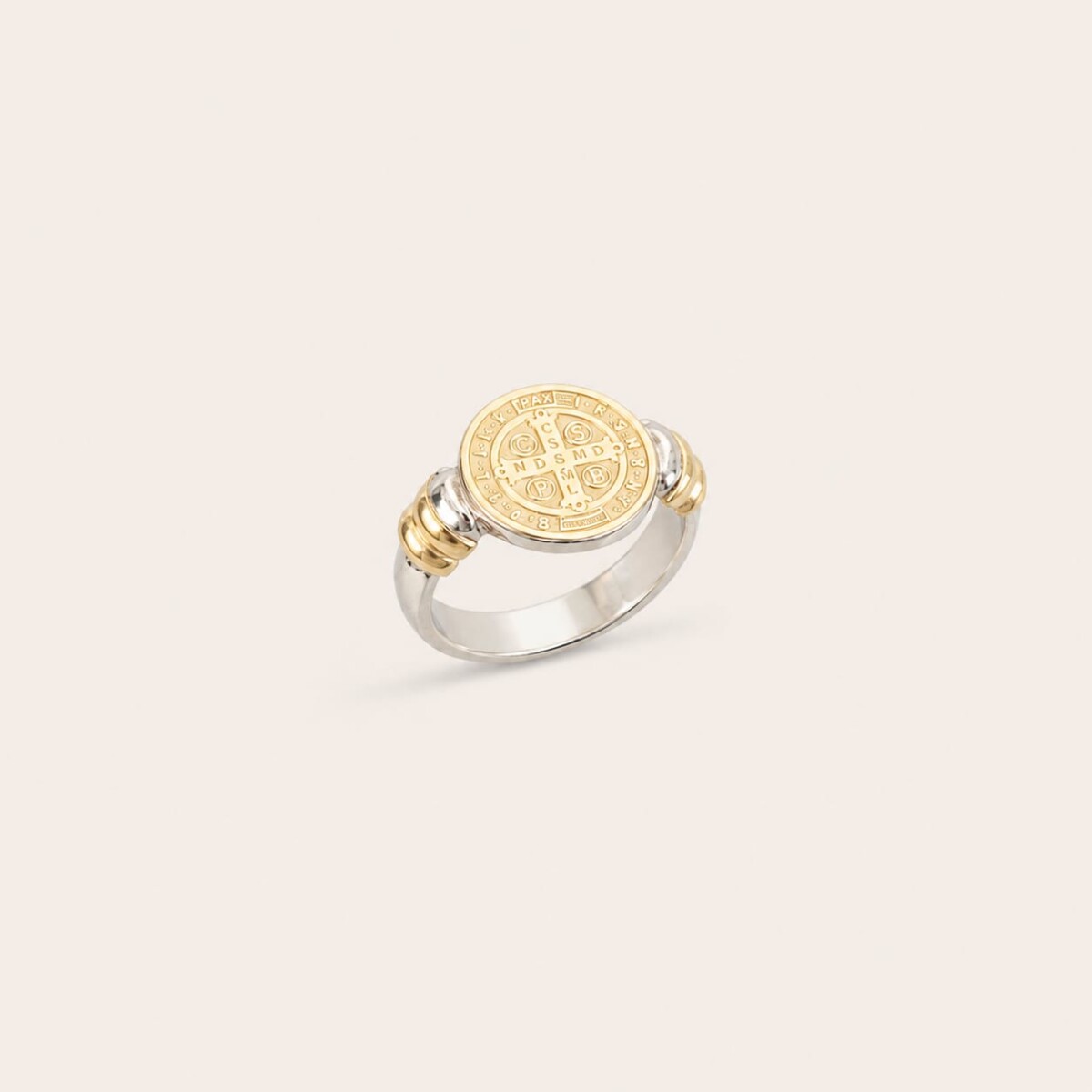 Anillo San Benito - Plata y Oro 