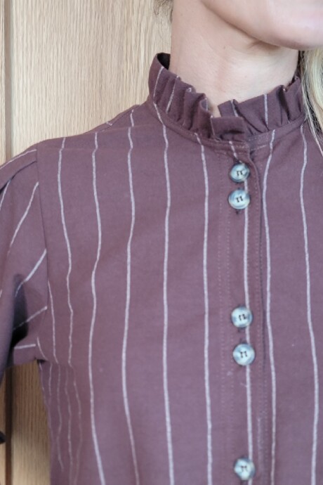 Camisa Mili Lino Raya Chocolate