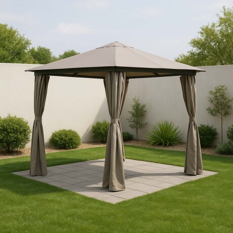 GAZEBO ALUM ALUMINIO-Y-POLIESTER MARRON TRIUNFO