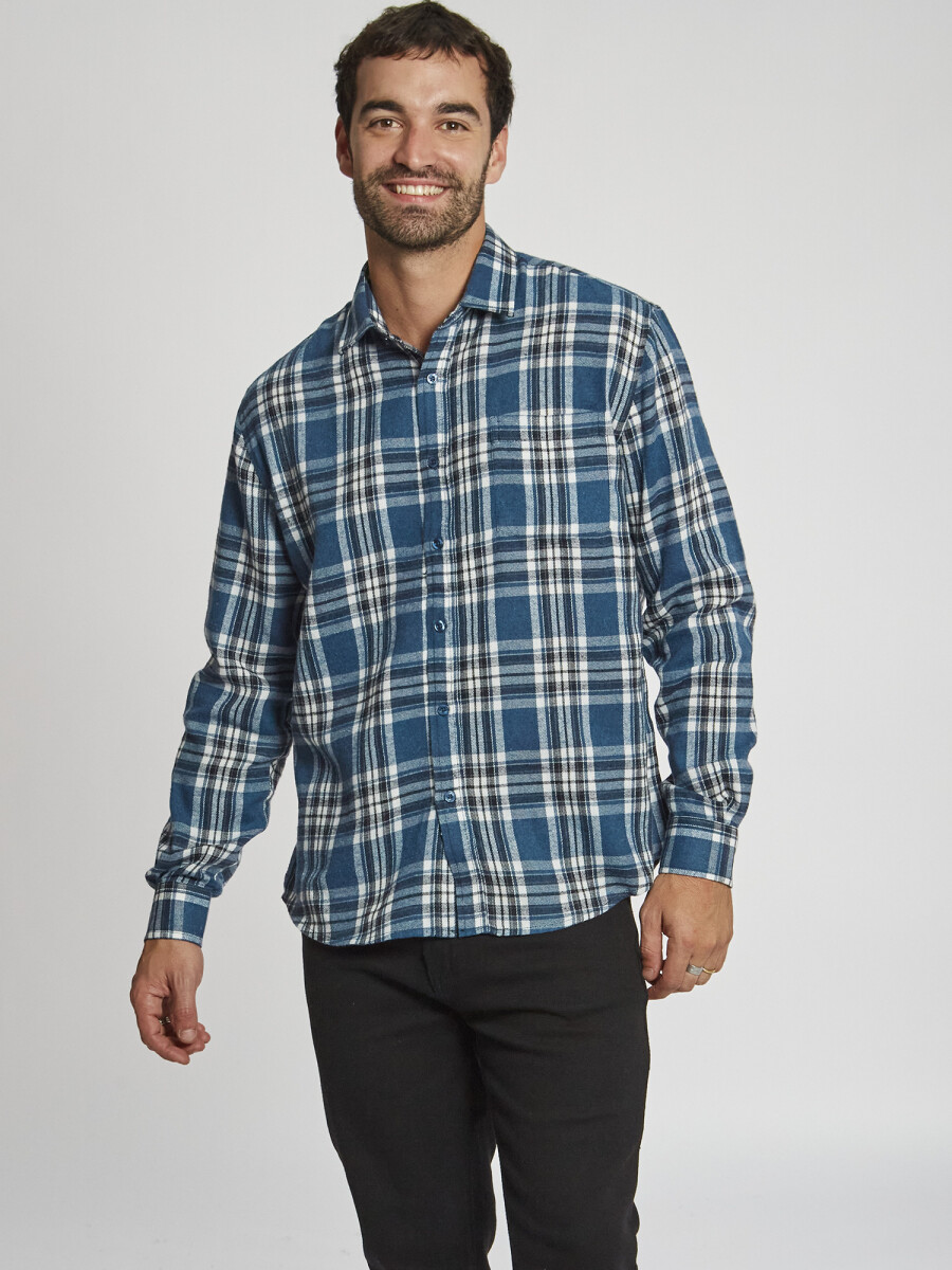 Camisa franela - celeste 