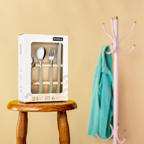 Set 24 Pzas Acero Inoxidable Estilo Funcionalidad Verde