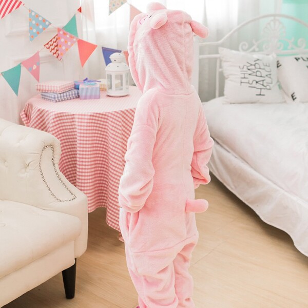 Pijama Cerdito Chanchito Infantil Y Adulto Enterito Plush Talle Rosa ciento cinco