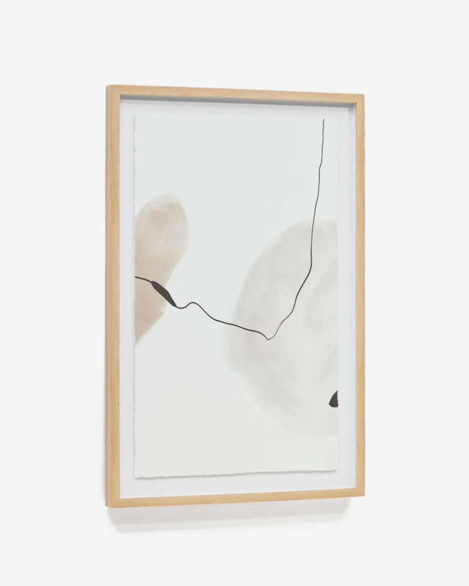 Cuadro abstracto Torroella - blanco, marrón y gris 60 x 90 cm 