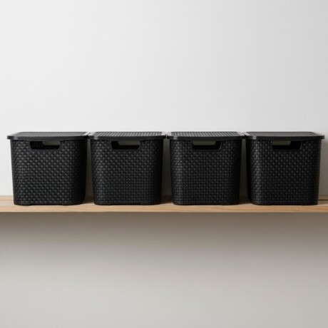 Set x4 caja ratán 20 lts NEGRO