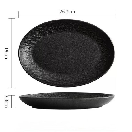 Fuente Cerámica Negra - Línea Black Stone – 27.7x19x3.3 cm Fuente Cerámica Negra - Línea Black Stone – 27.7x19x3.3 cm