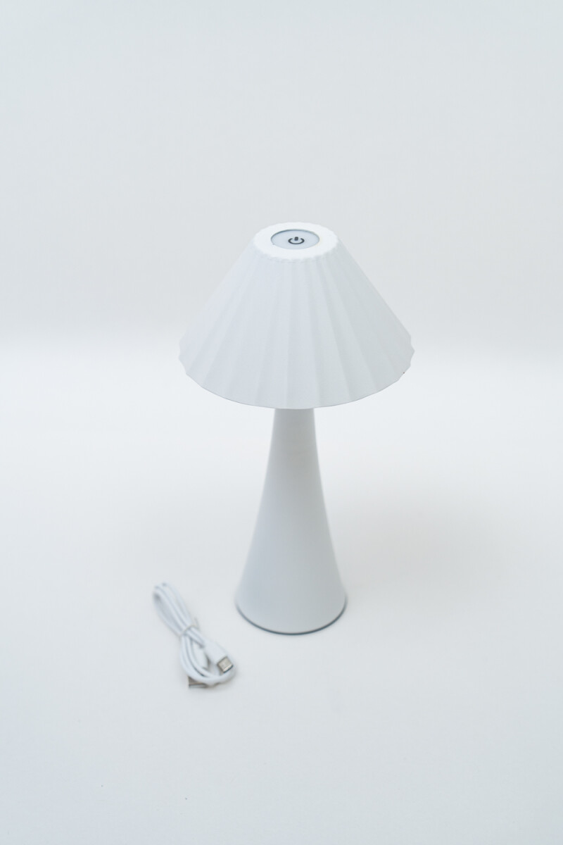 Lampara De Mesa Cirela, Touch Usb - Blanco 