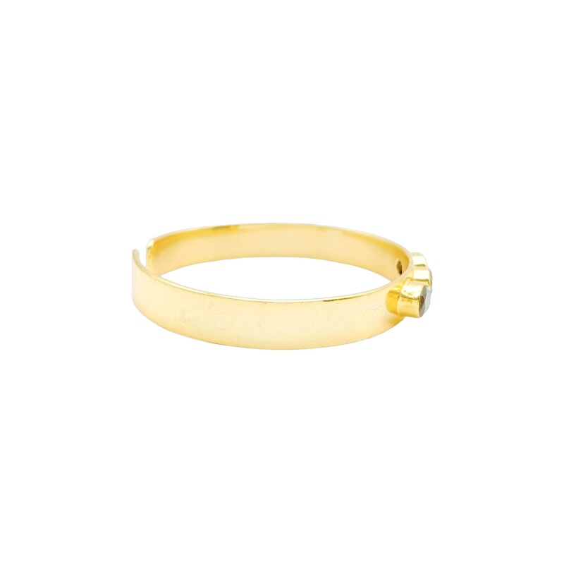 Brazalete Jaipur-Plata Rodinada con micra oro 18k-Piedra Labradorita-BR2004 Conpiedra