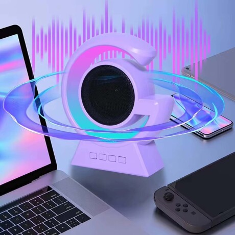 Parlante Pequeño Bluetooth Inalámbrico Portable c/ Luces RGB Lila