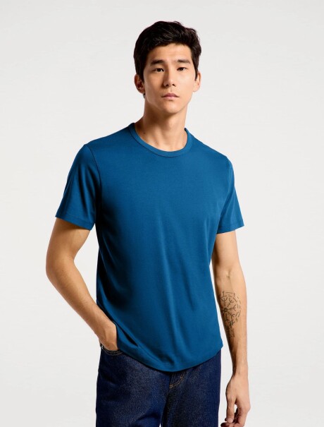 CAMISETA BÁSICA MANGA CORTA AZUL