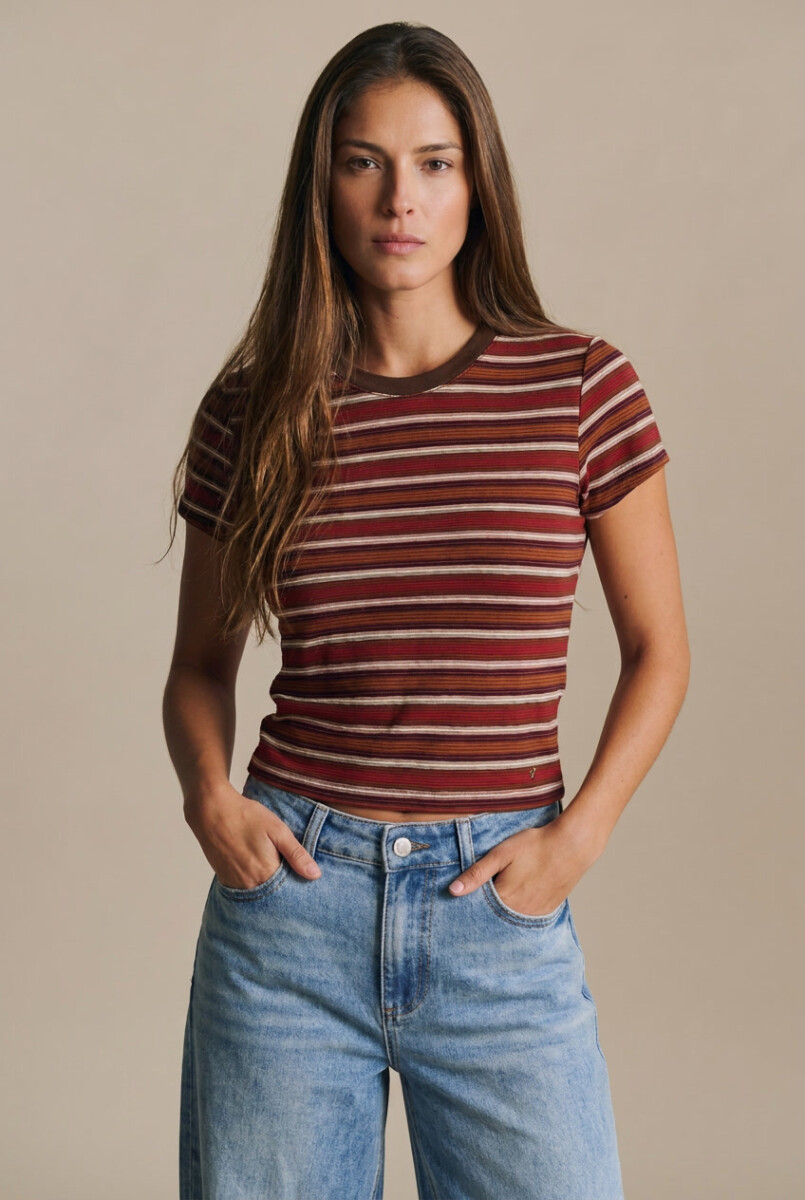 Remera Rayada - Fucsia 