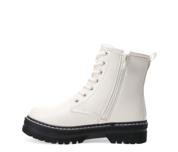 Botas de Niña MINI Miss Carol LEAVEN acordonada Blanco Hueso