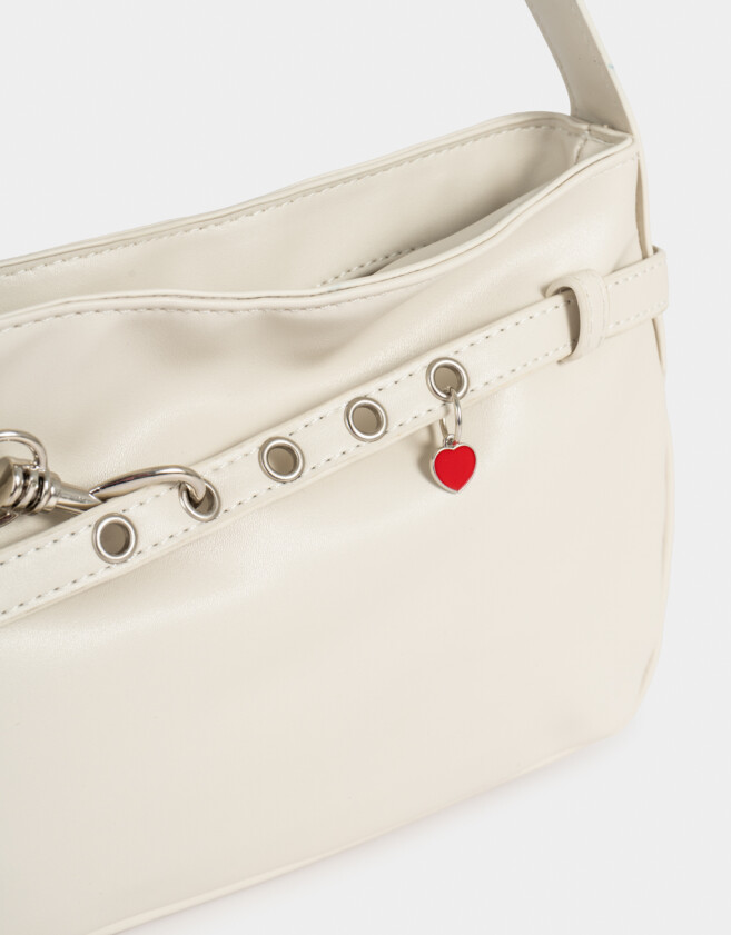 Bandoleras Bandolera Con Arandelas Y Charm - Blanco Crudo