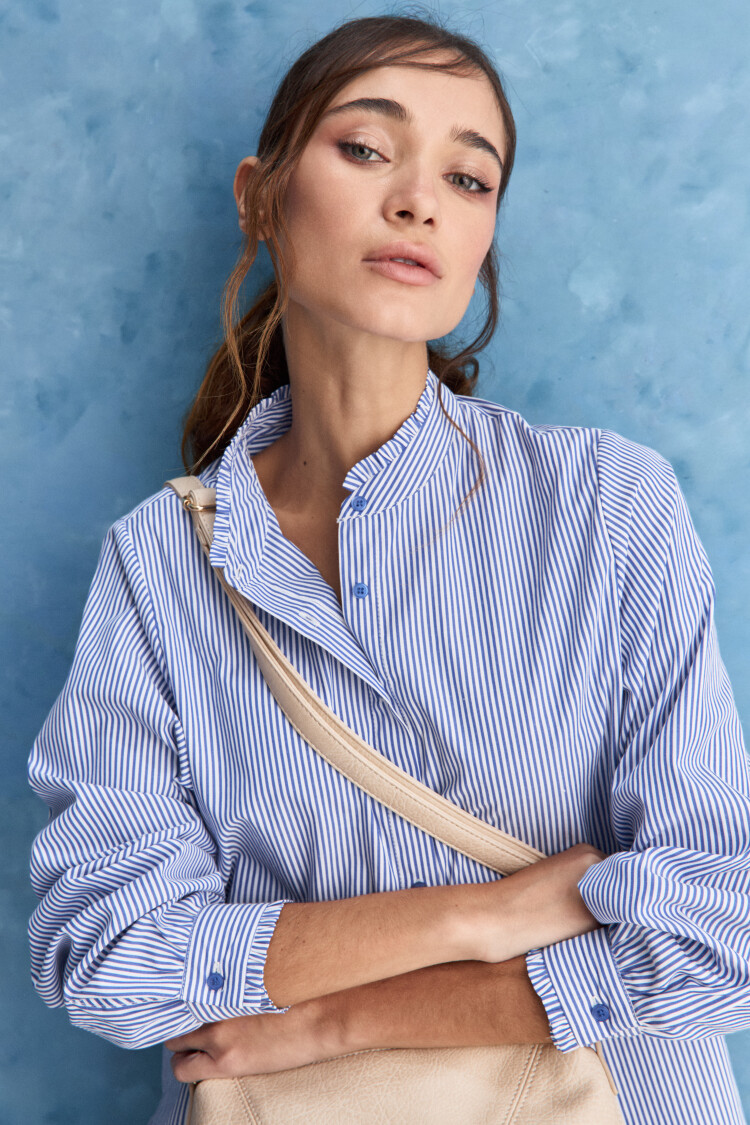 CAMISA DELFI Blanco/Azul