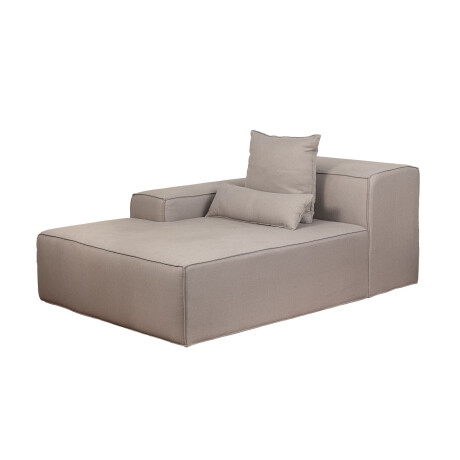 SOFÁ KAI 1 CUERPO TELA GRIS MODULAR CHAISE CON BRAZO IZQUIERDO