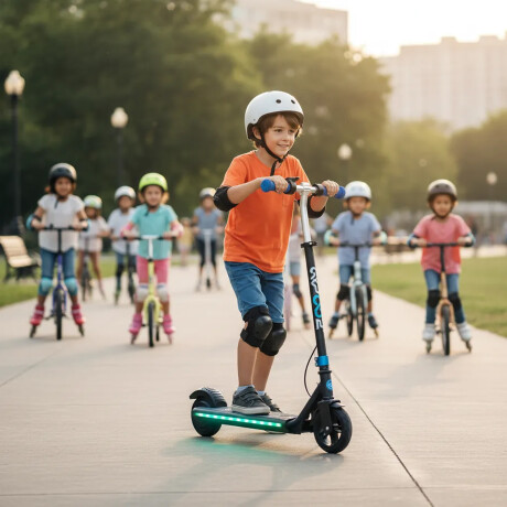 Monopatín Eléctrico Niños Gyroor H31 55kg 150W RGB 16km/h BT Azul