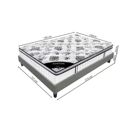 Sommier 2 Plazas Cama + Colchon THM Bronze Lcm Sommier 2 Plazas Cama + Colchon THM Bronze Lcm