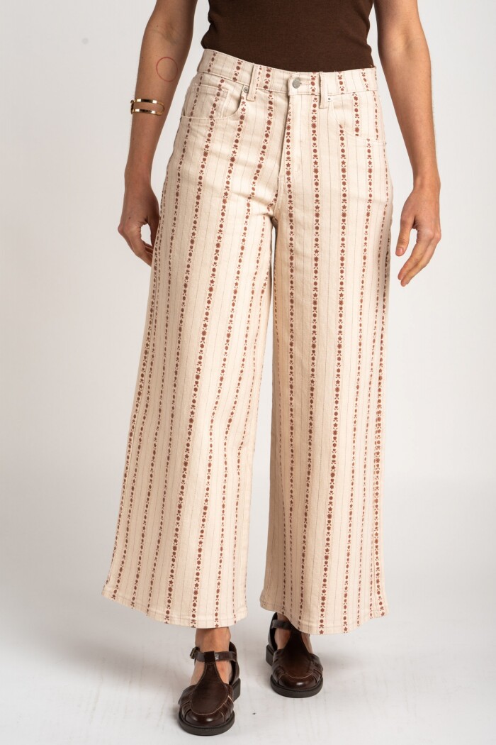 Jean Wide Leg Print Nacar