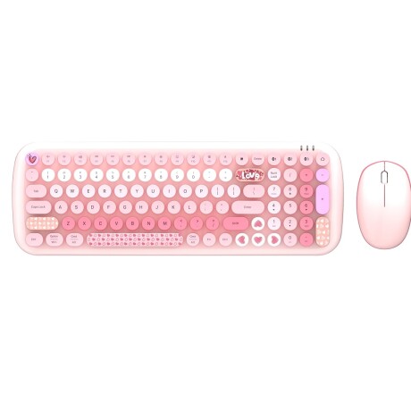 Teclado + mouse inalámbrico love rosa