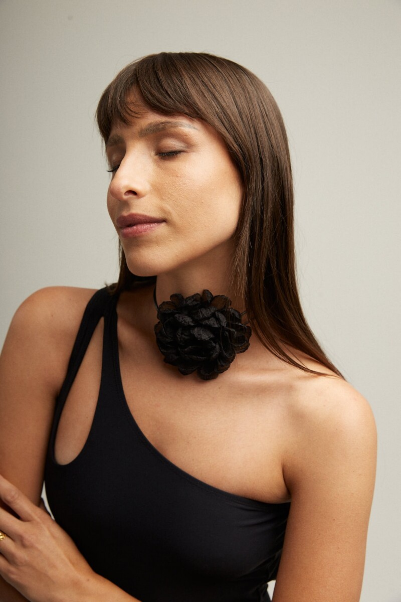 CHOKER MAXI FLEUR - BLACK 