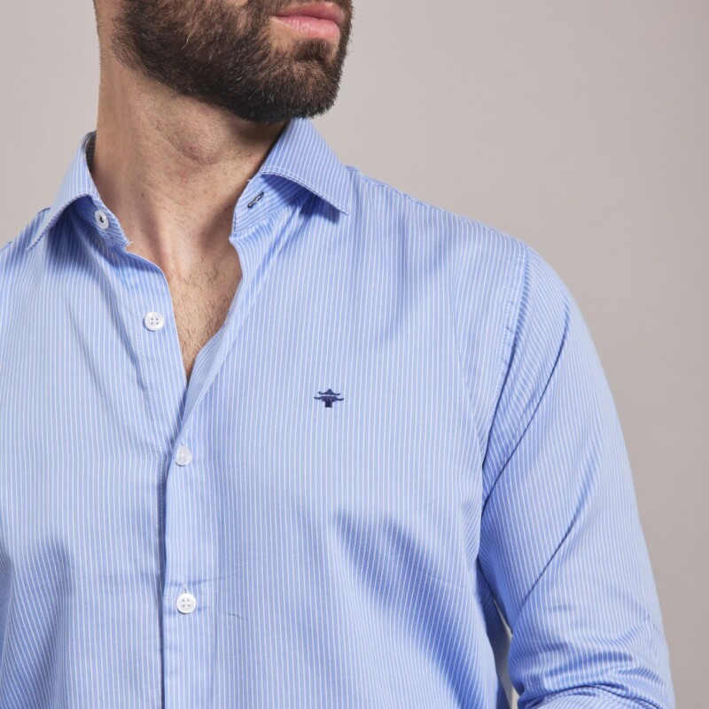 CAMISA LUXURY CELESTE RAYADO