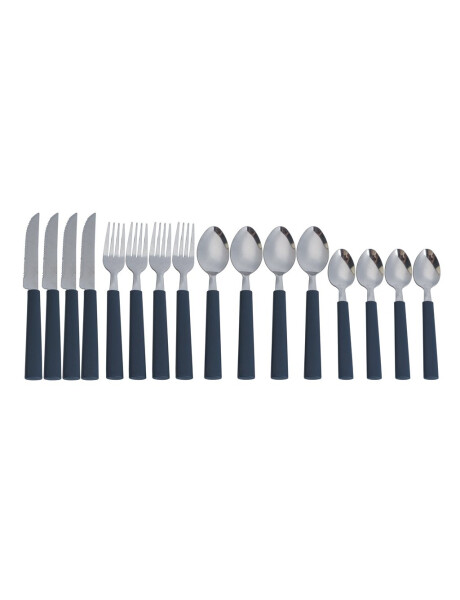 JUEGO DE CUBIERTOS 16PZAS MANGO PLASTICO GRIS JUEGO DE CUBIERTOS 16PZAS MANGO PLASTICO GRIS