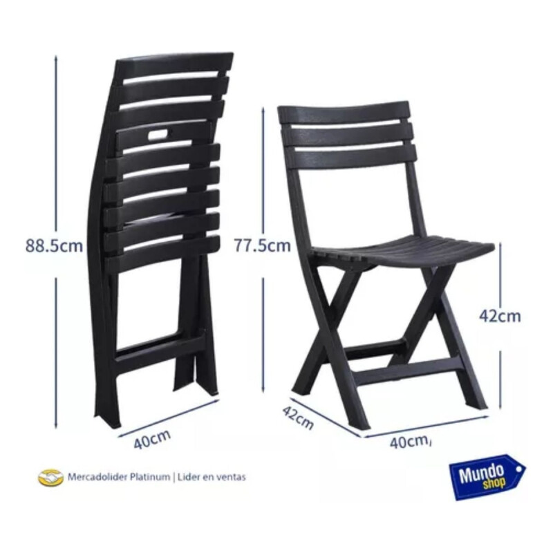 Silla Plegable Simil Madera Jardin Camping Parrilla 35x42x80 Negro